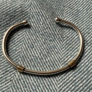 Tiffany & Co Two-Tone Sterling Cuff with 18K gold wrapped Bracelet